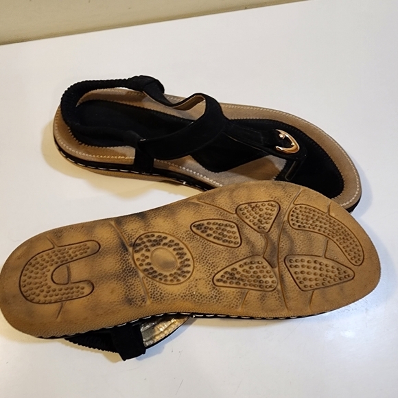 SIKETU Black Velvet Flat Sandals size 41 - Picture 9 of 11